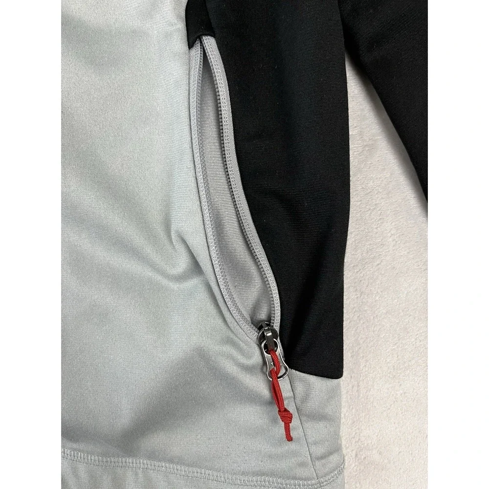 The North Face Jacket Men Small Gray Fleece Full Zip Mock Neck Pockets Outdoors